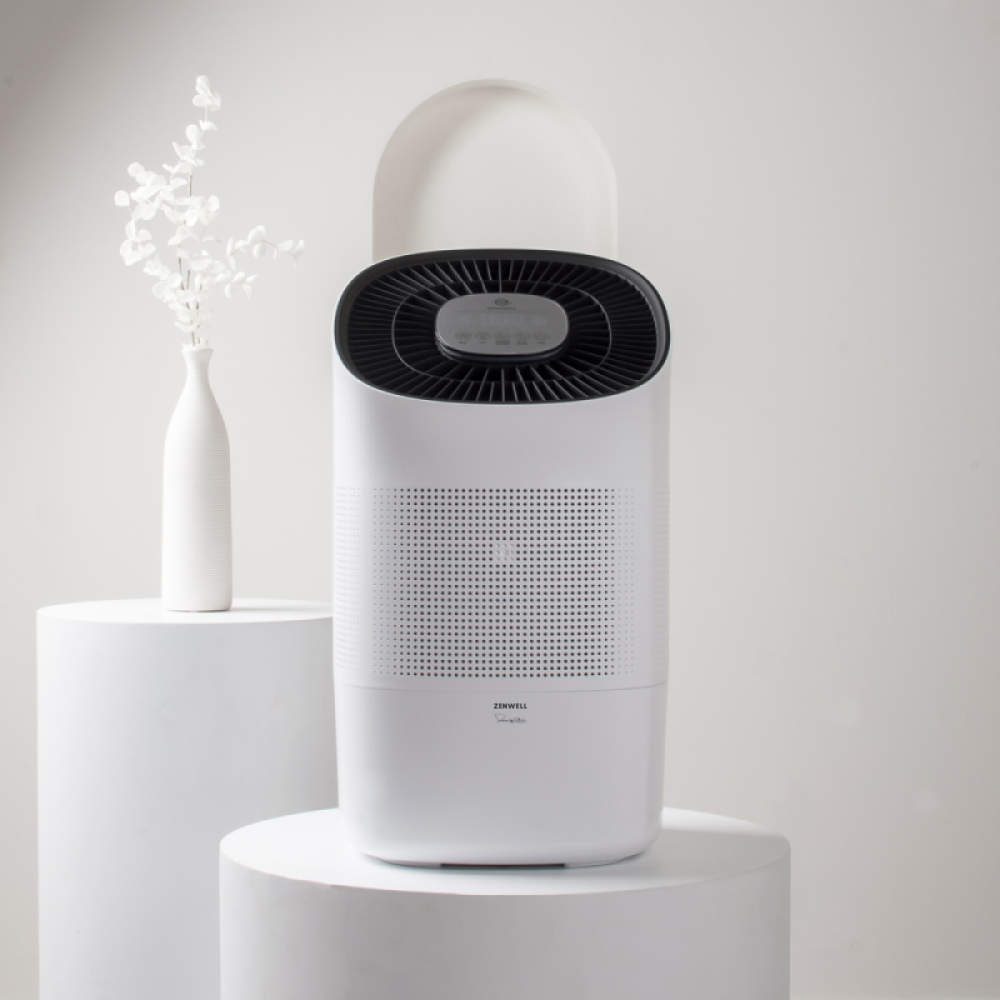 Super Air Purifier + Humidifier Smart front view on pedestal