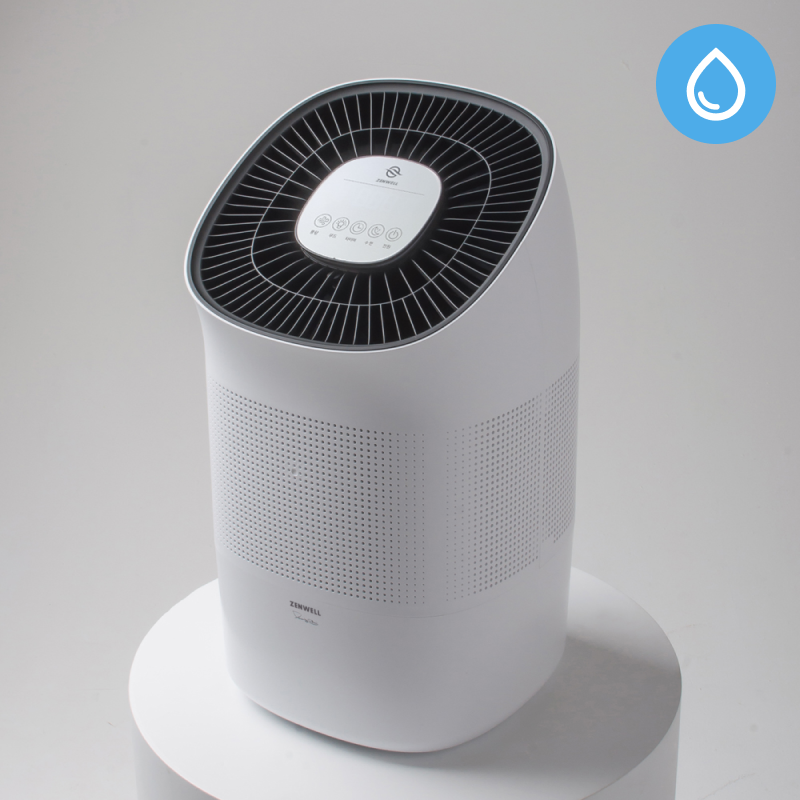 Super Humidifier on pedestal in white room