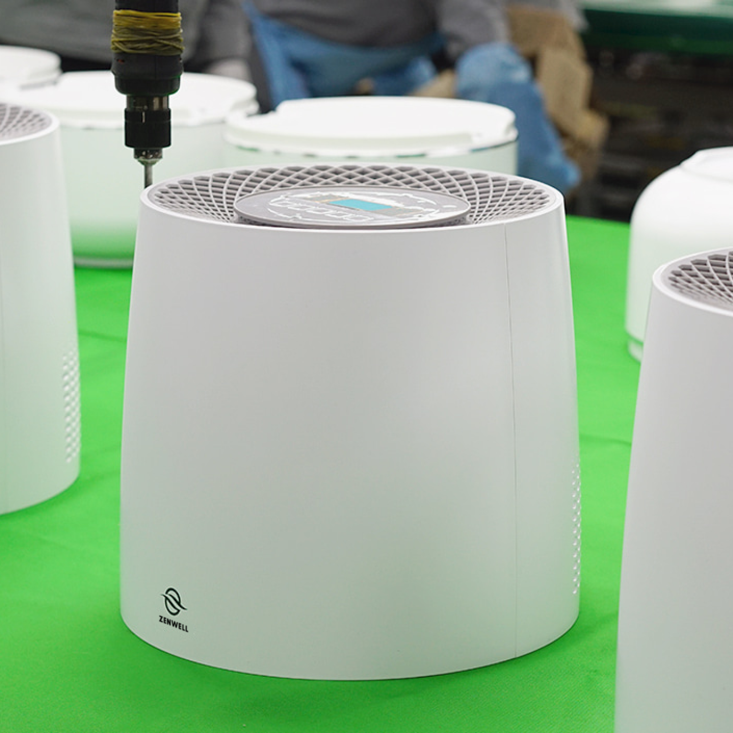 Top halves of Zenwell Humidifiers + Purifiers on production line